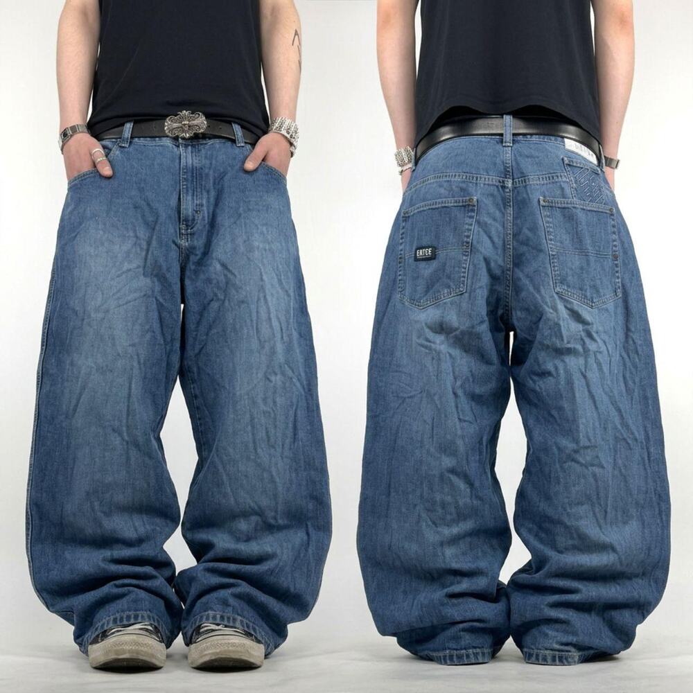 Vintage y2k enyce faded stonewash grunge baggy wide leg skater jeans